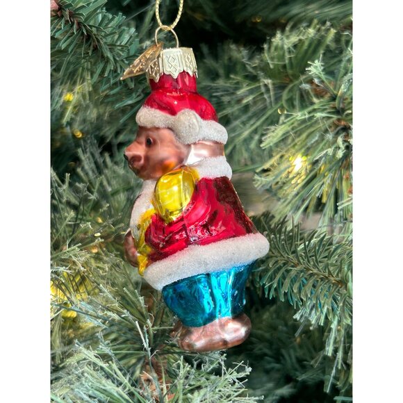 Vintage Santa Bear Thomas Pacconi Hand Blown Glass Christmas Ornament - Picture 5 of 6